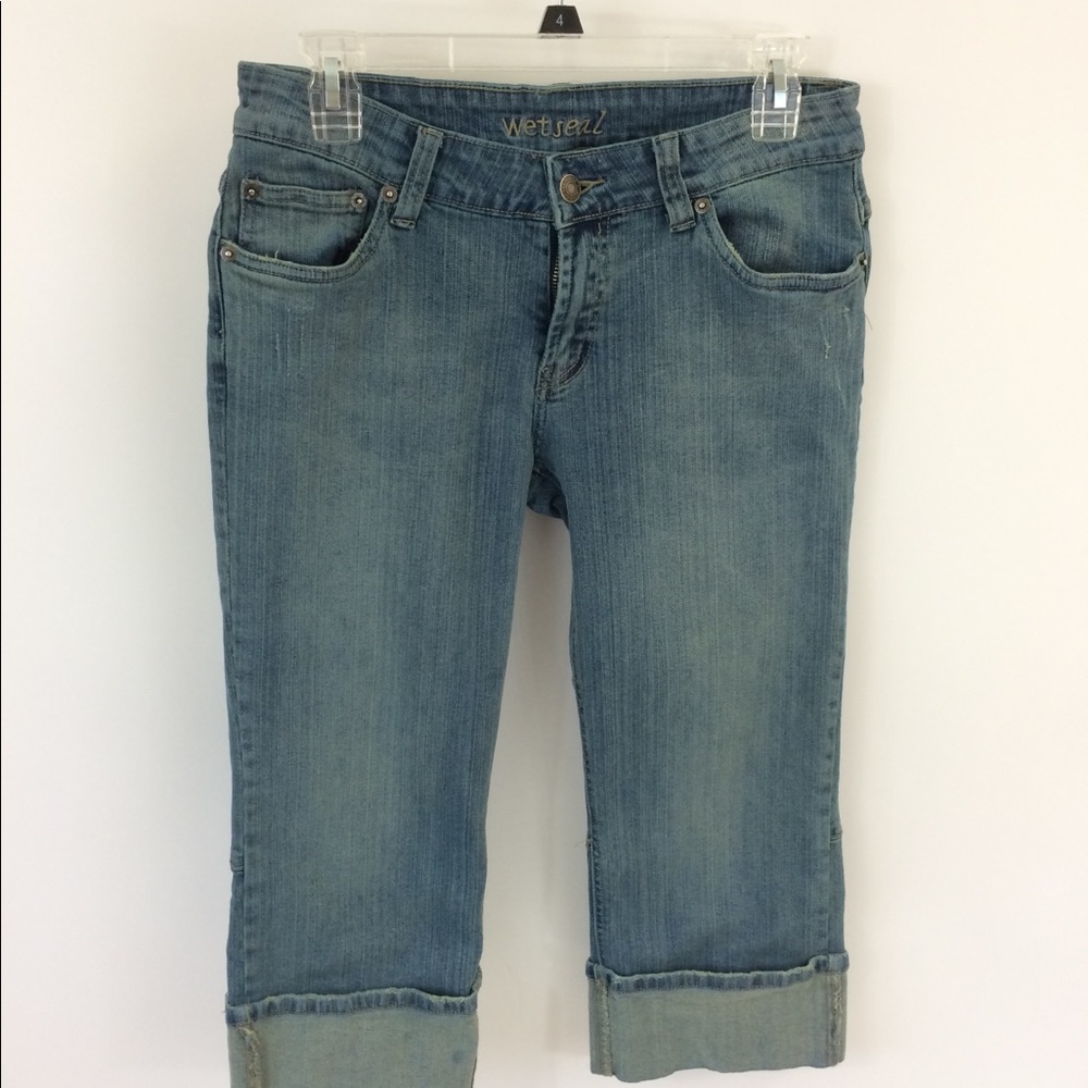 Women's Blue Cropped Jeans Capri